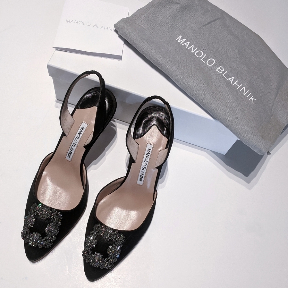 SOLD💔Manolo Blahnik Hangisli Slingback Pump 38.5 - Picture 5 of 11